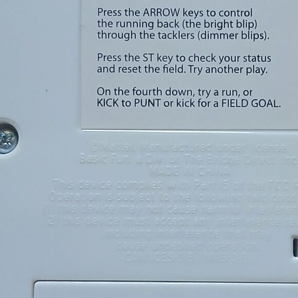 Mattel Basic Fun Classic, Retro Handheld Football Electronic Game, One Size Fits - Picture 5 of 8